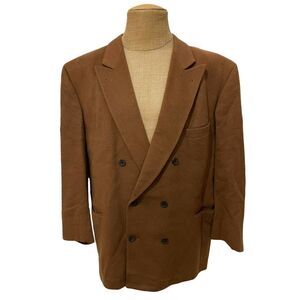 RENE LEZARD Men's Double Breasted Sport Coat 100% Cashmere Brown Size 44 C